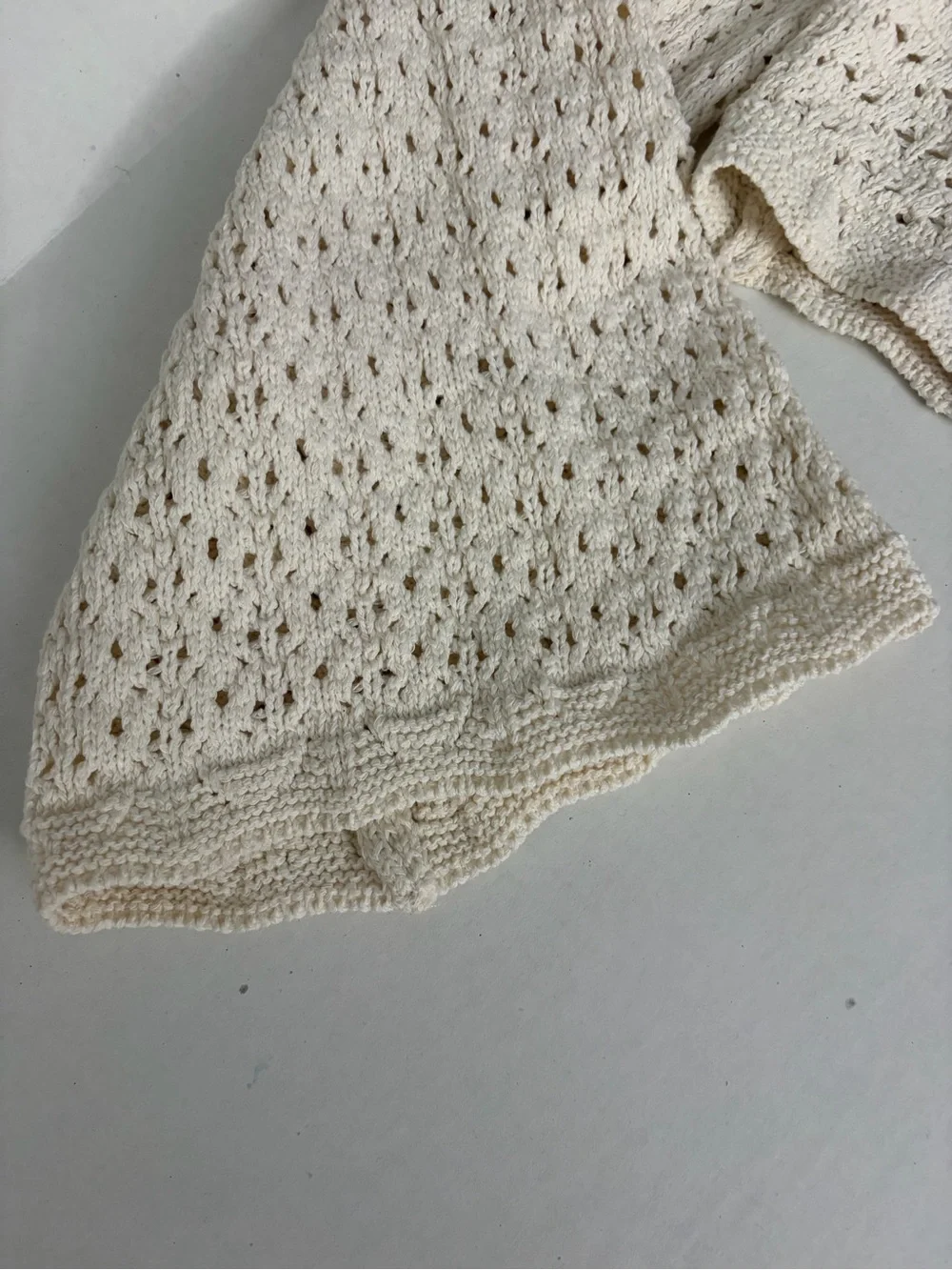 Zara Cream Cropped Knit Cardigan